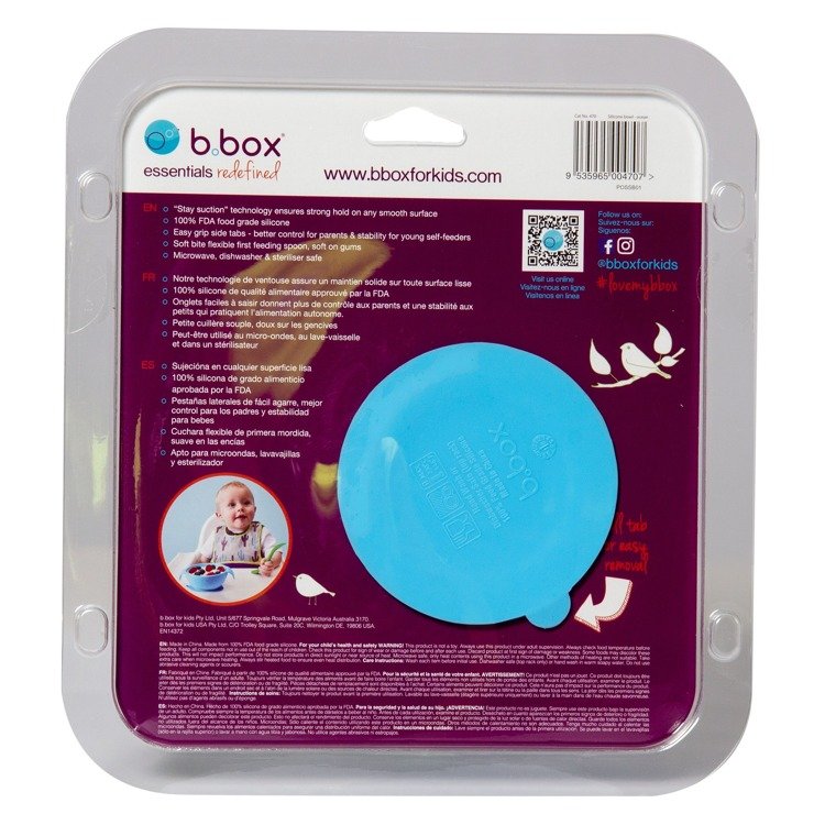 B.Box, Silikonowa miseczka przyssawką i łyżeczką, Ocean breeze