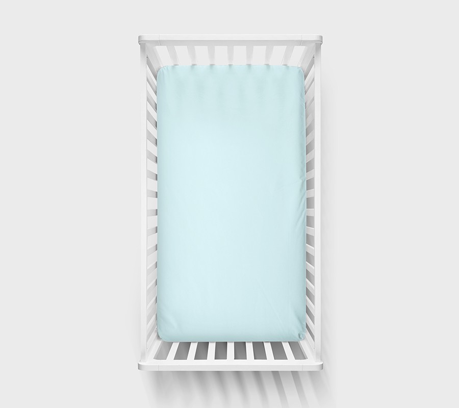 Lullalove, Bawełniane prześcieradło 120x60 cm Niebieskie