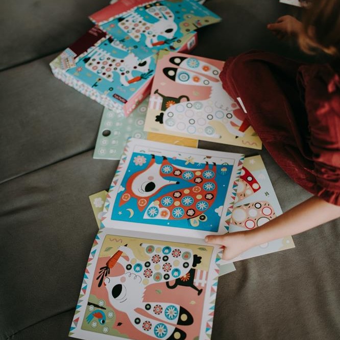 Janod, Zestaw kreatywny Piankowe naklejki Kwieciste zwierzątka