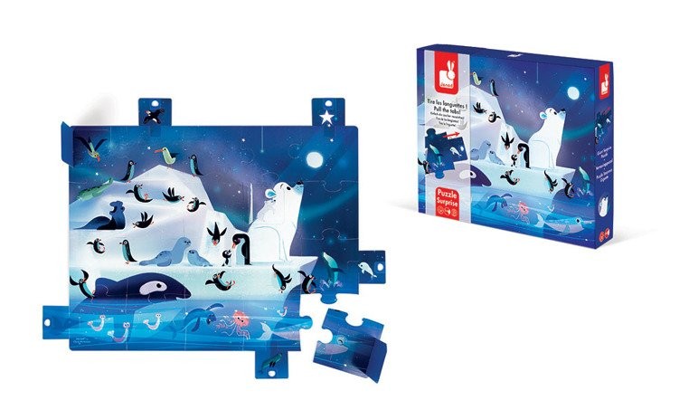 Janod, Puzzle z niespodzianką 20 elementów Pod gwiazdami Janod, Puzzle z niespodzianką 20 elementów Pod gwiazdami