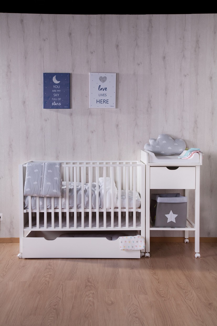 Childhome, Drewniana barierka do łóżka 120cm biała