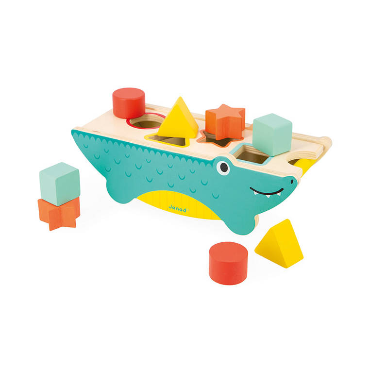 Janod, Drewniany sorter krokodyl Tropik 12m+