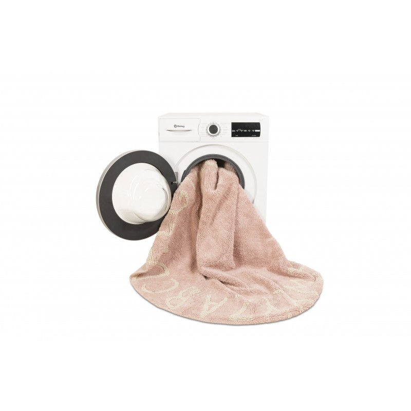 Lorena Canals, Dywan do prania w pralce Round ABC Vintage Nude - Natural Lorena Canals, Dywan do prania w pralce Round ABC Vintage Nude - Natural