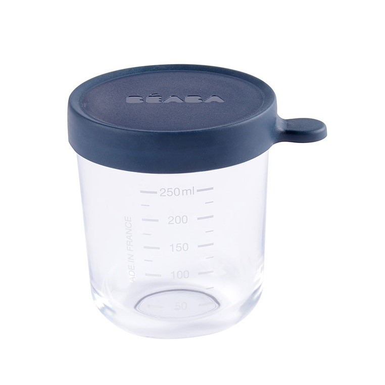 Beaba, Pojemnik słoiczek szklany z hermetycznym zamknięciem 250 ml dark blue