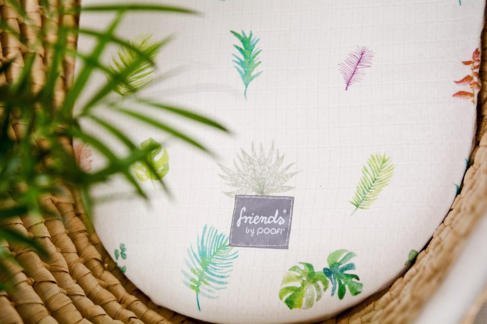 Poofi, TROPICAL prześcieradło do wózka 2-pak, wzór: krokodyle i liście Poofi, TROPICAL prześcieradło do wózka 2-pak, wzór: krokodyle i liście