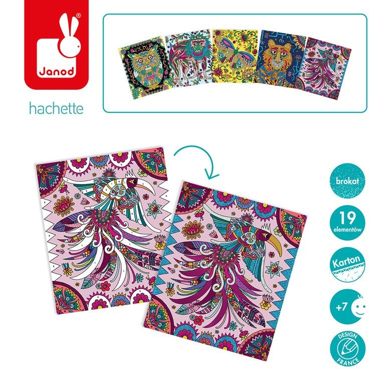 Janod, Zestaw kreatywny Brokat i blask Tropikalna dżungla