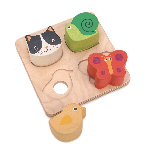 Tender Leaf Toys, Drewniana zabawka sensoryczna - Zwierzęta - kształty i faktury