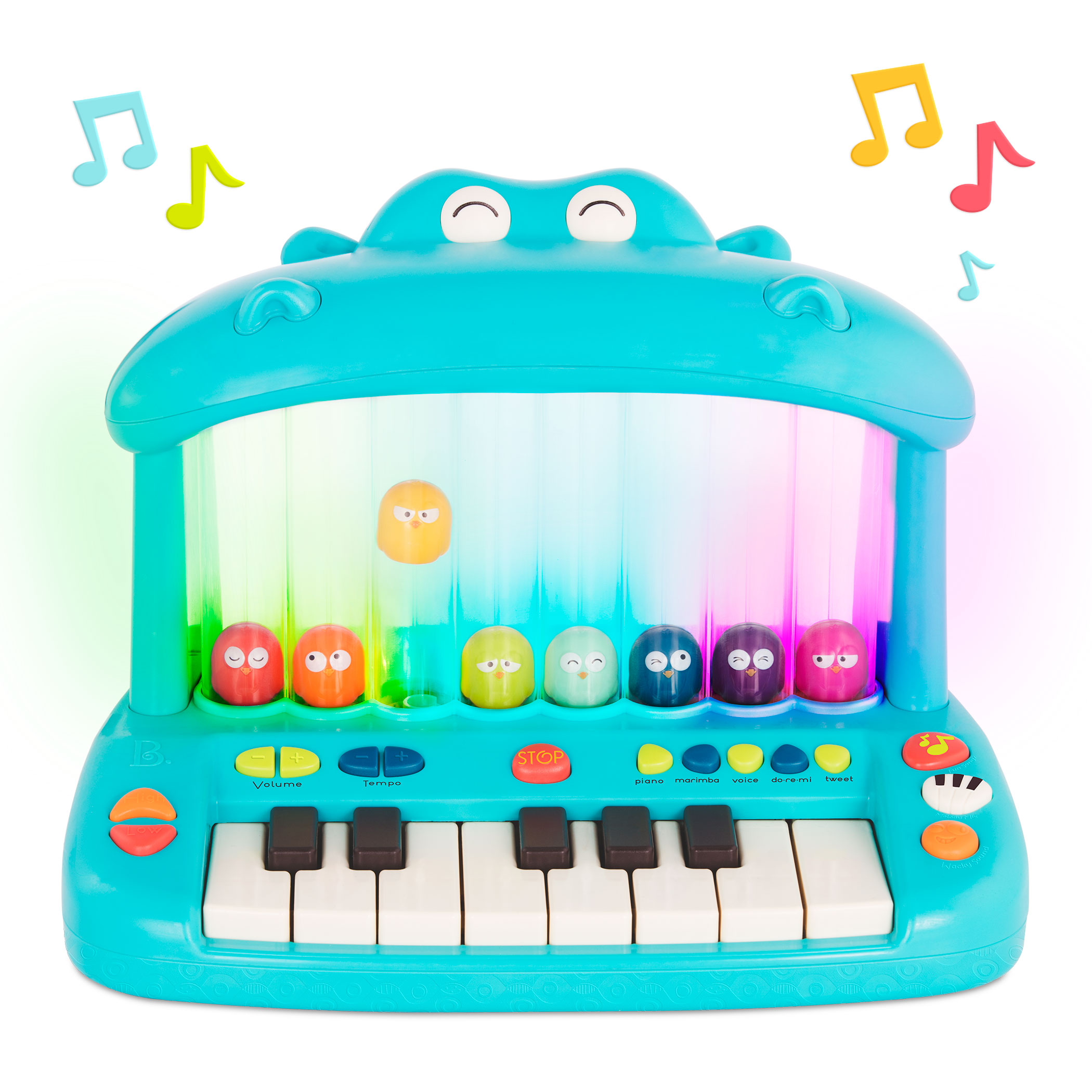 Btoys, Keyboard - Hipopotam - ze skaczącymi ptaszkami - muzyka i światło Btoys, Keyboard - Hipopotam - ze skaczącymi ptaszkami - muzyka i światło