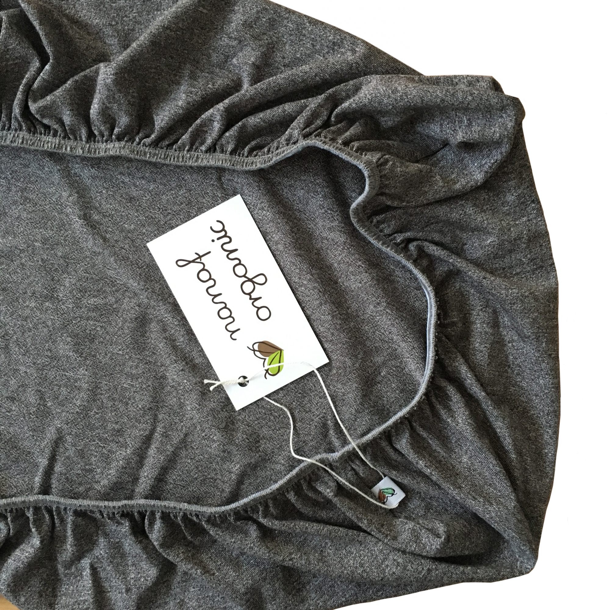 Nanaf Organic, BAMBUS, Prześcieradło do Kosza Mojżesza 35x75 cm, ciemnoszare