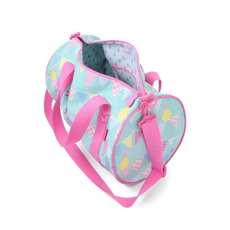 Podręczna torba miętowo-różowa w ananasy