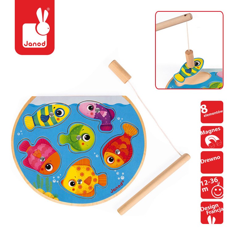 Janod, Puzzle z magnesami Szybkie rybki z wędką