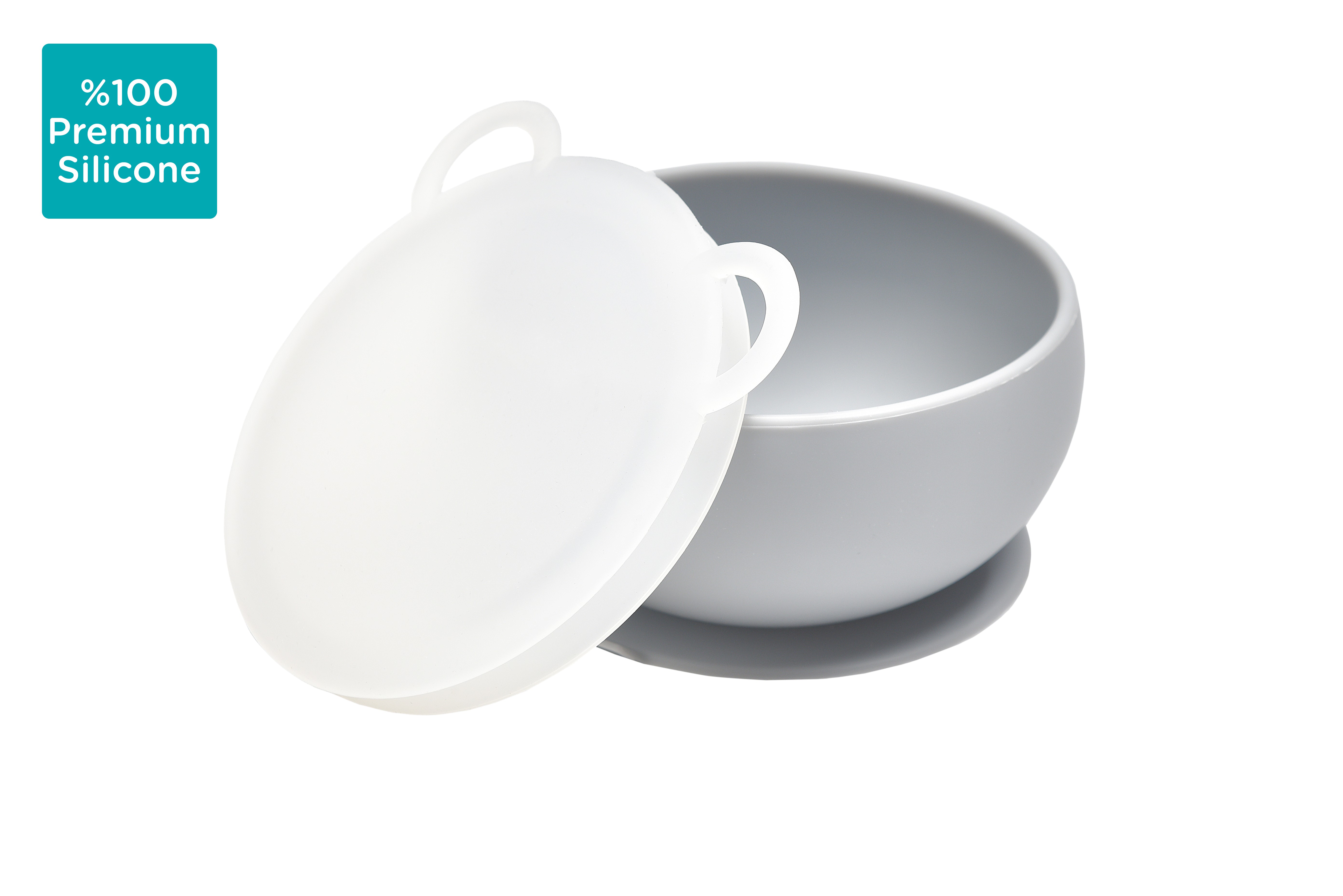 Minikoioi, Miseczka silikonowa z pokrywką szara 330ml