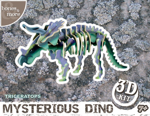 Drewniane puzzle 3D dino -TRICERATOPS Drewniane puzzle 3D dino -TRICERATOPS