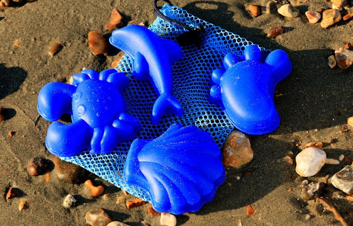 Scrunch, Silikonowe Foremki do piasku, zestaw 4 szt , BŁĘKITNE