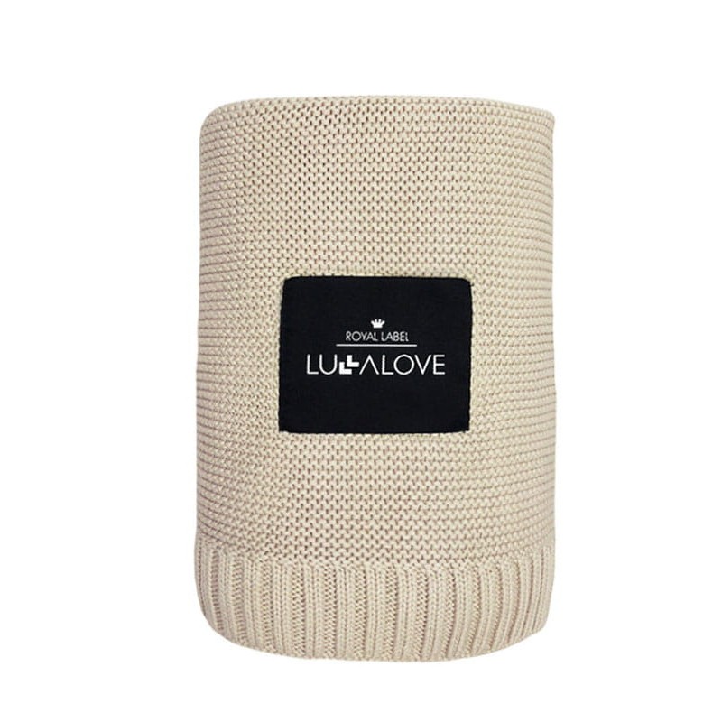 Lullalove, Duży bambusowy koc 100x120cm - Milk Coffee