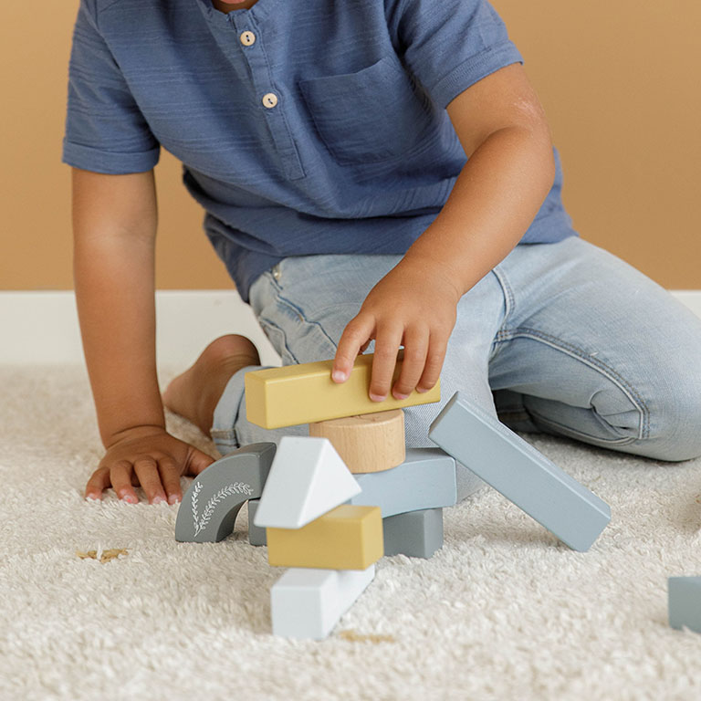 Little Dutch, Wózek z klockami Błękit Ocean