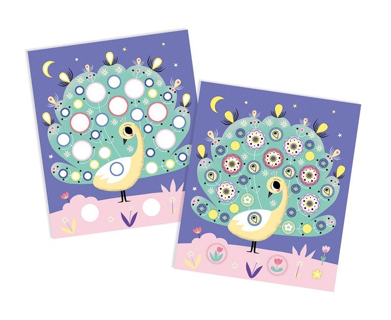 Janod, Zestaw kreatywny Piankowe naklejki Kwieciste zwierzątka