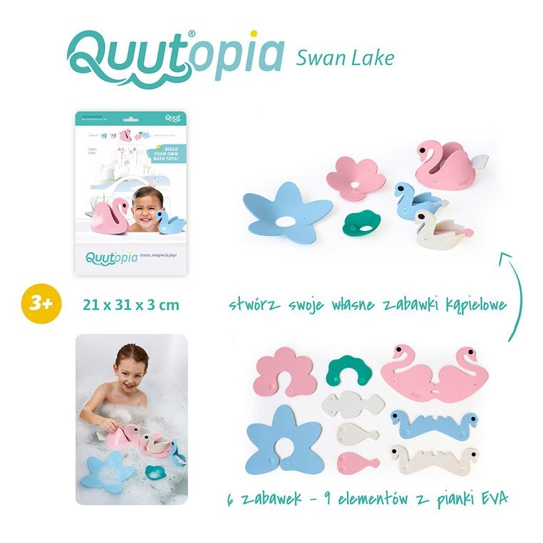 Quut, Zestaw puzzli piankowych 3D Quutopia Łabędzie Quut, Zestaw puzzli piankowych 3D Quutopia Łabędzie