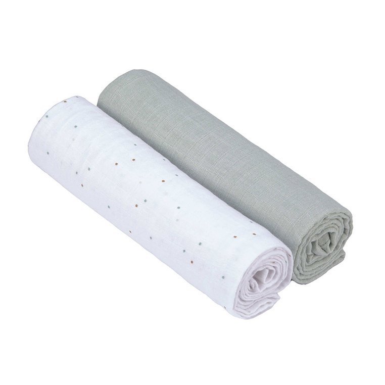 Lassig, Muślinowy otulacz-Kocyk 120x120cm Zestaw 2 szt. About Friends Szop