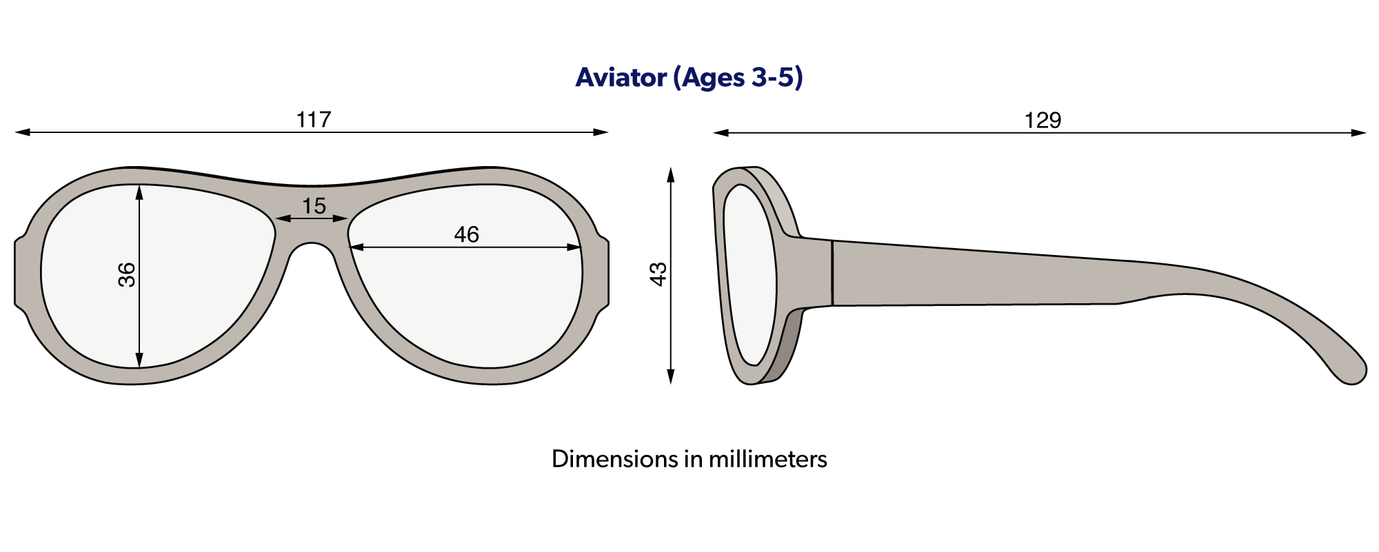 Babiators, Original Two Tone Aviator: Nautical Navy Ages 0-2 Babiators, Original Two Tone Aviator: Nautical Navy Ages 0-2