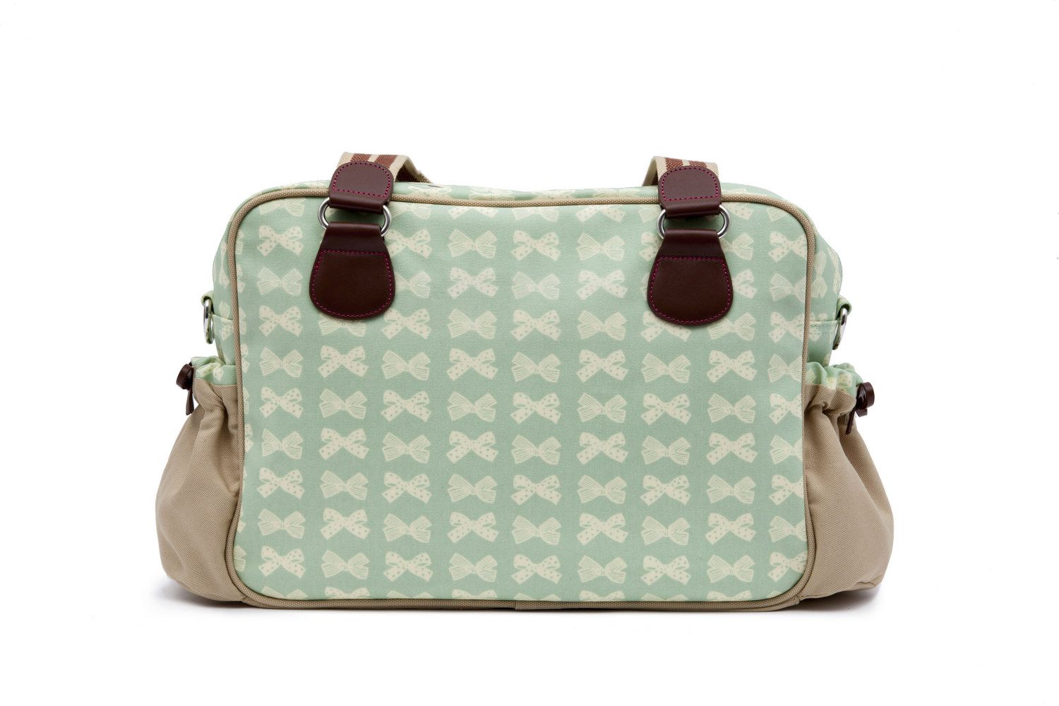 Torba do wózka Pink Lining - Yummy Mummy Cream Bows on Peppermint