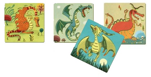 Djeco, szablon do rysowania - Smoki