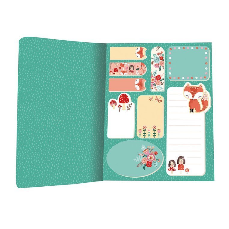 Janod,  samoprzylepne karteczki w notesie Lisek + Jednorożec 7+