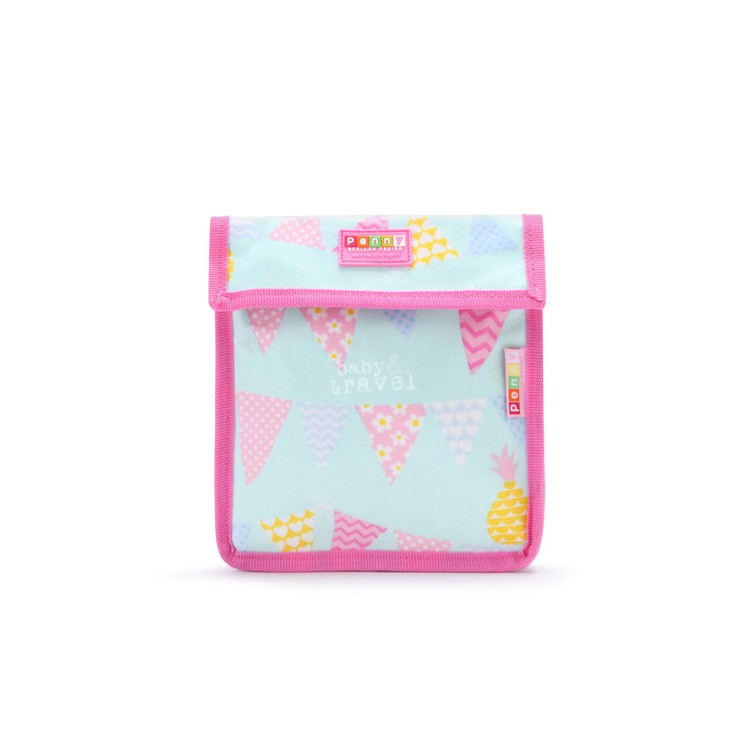 Torebka na przekąski wielokrotnego użytku miętowo - różowa w ananasy Torebka na przekąski wielokrotnego użytku miętowo - różowa w ananasy