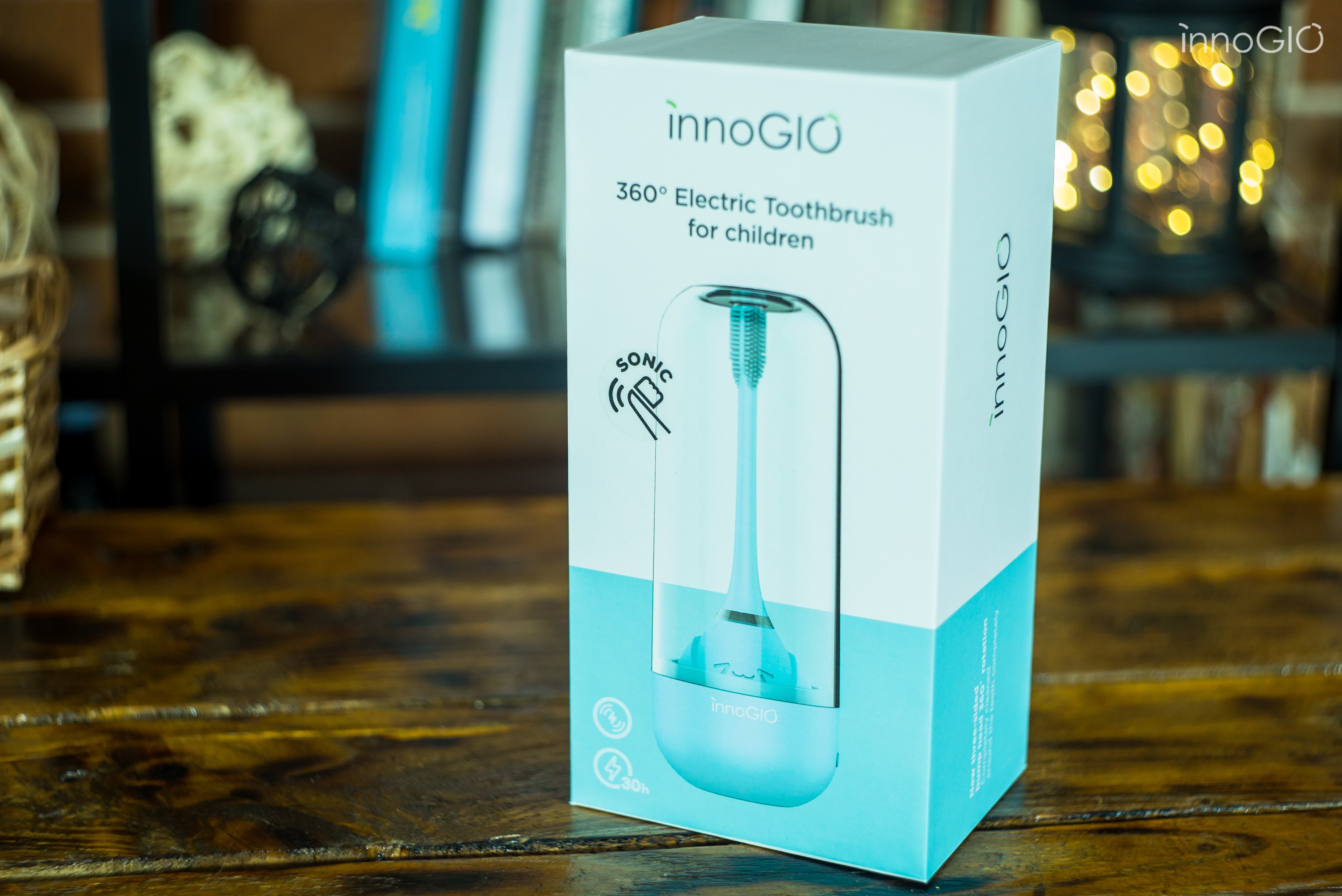 InnoGio, Soniczna elektryczna szczoteczka do zębów dla dzieci z funkcją 360° - niebieska InnoGio, Soniczna elektryczna szczoteczka do zębów dla dzieci z funkcją 360° - niebieska