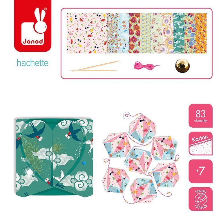 Janod, Zestaw kreatywny do tworzenia origami 7+ Janod, Zestaw kreatywny do tworzenia origami 7+