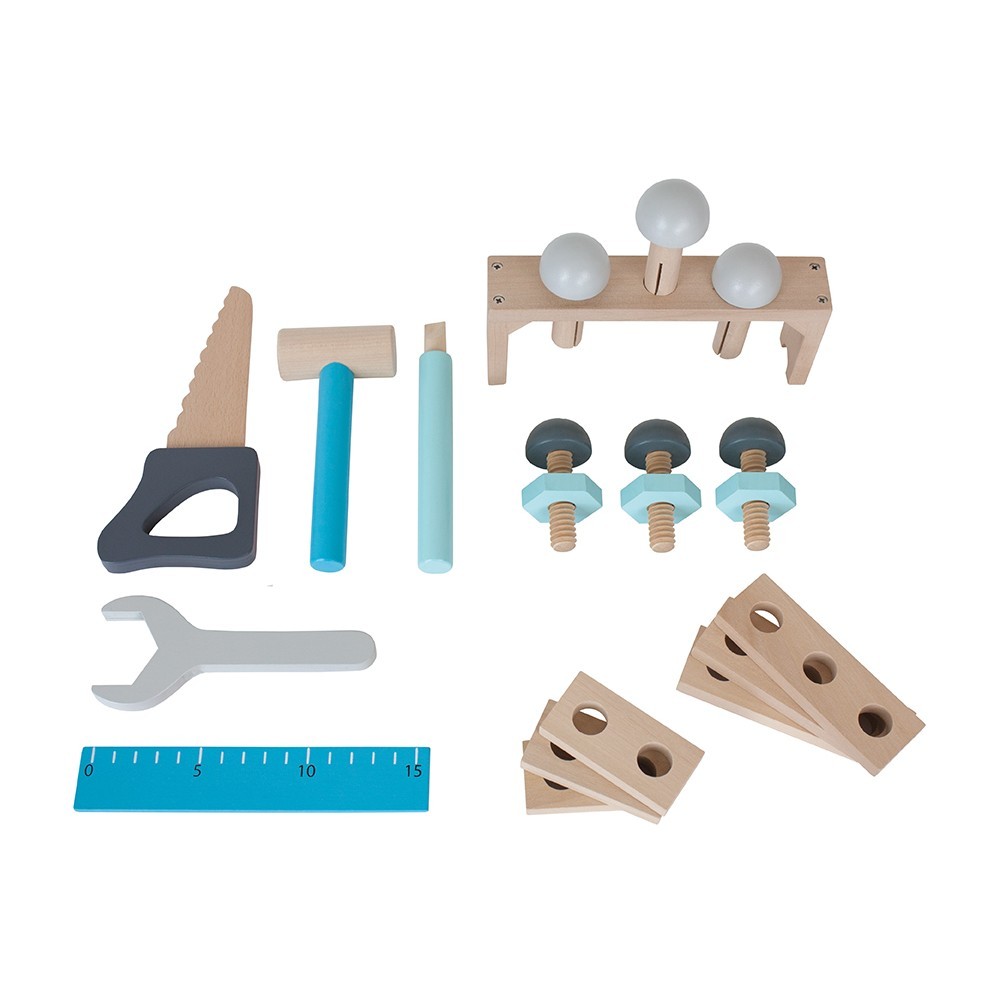 JaBaDaBaDo, Drewniana szara skrzynia z narzędziami