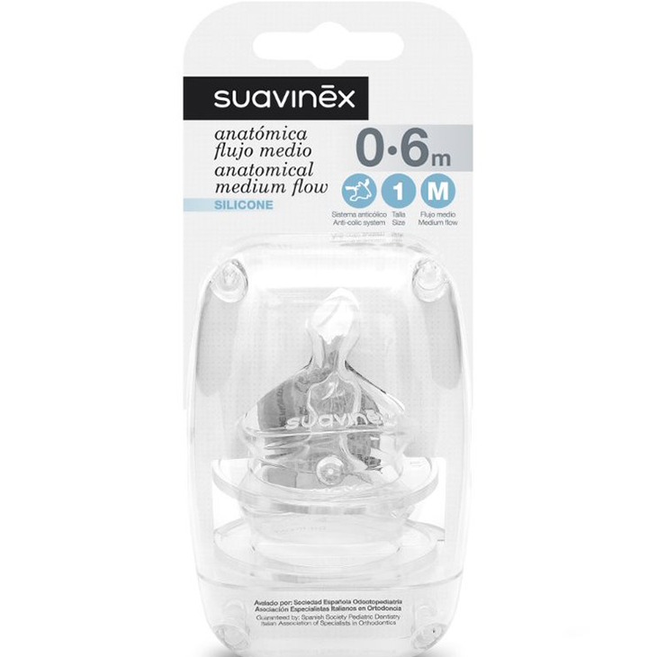 Suavinex, Smoczki anatomiczne o średnim przepływie do butelek 0-6M