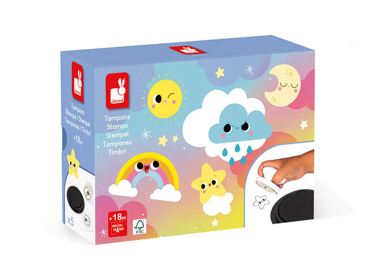 Janod, Zestaw kreatywny Stempelki Słodkie sny 18 m+ Kolekcja 2022