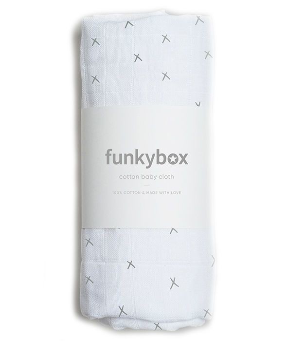 Funkybox, Pieluszka Bawełniana 70x70 Dark Grey Wonderful