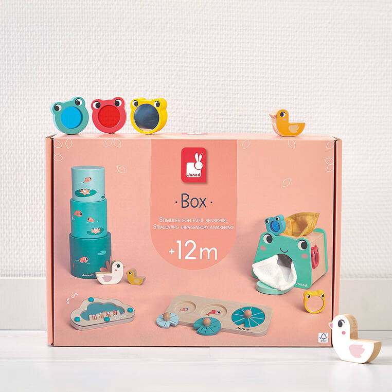 Janod, Zestaw zabawek edukacyjnych Box 12 m Janod, Zestaw zabawek edukacyjnych Box 12 m