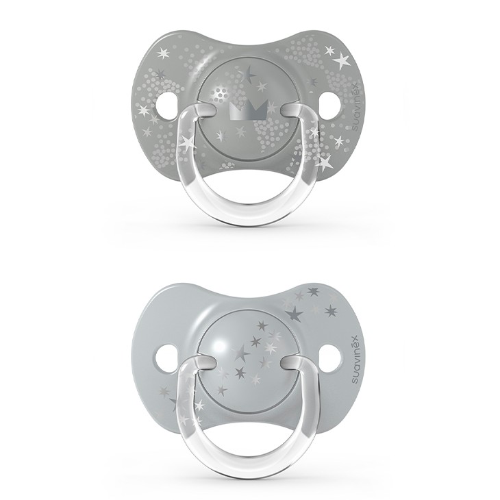 Suavinex, Smoczek fizjologiczny SX PRO Spread Joy +18m - szara korona