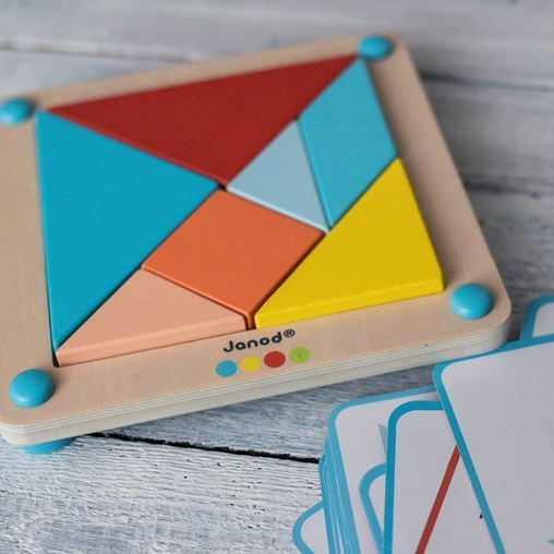 Janod, Drewniana układanka Tangram Essentiel Janod, Drewniana układanka Tangram Essentiel