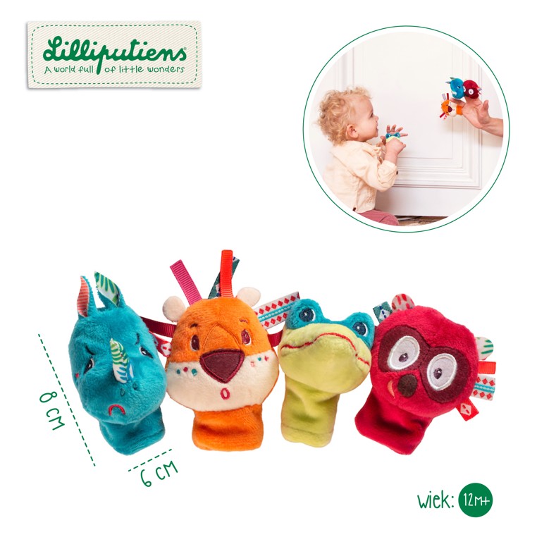 Lilliputiens, Zestaw mini-pacynek na palce Dżungla 12 m+