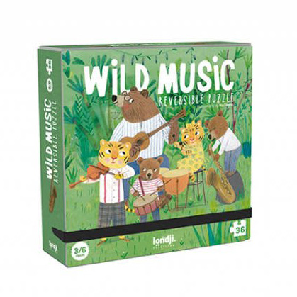 Londji, Dwustronne puzzle dla dzieci, Dzika Muzyka