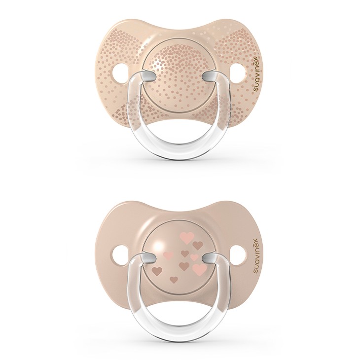 Suavinex, Smoczek fizjologiczny SX PRO Spread Joy 6-18M - beżowe serce