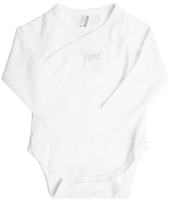 Body niemowlęce z długim rękawem 9-12m - 100% bambus organiczny (białe)