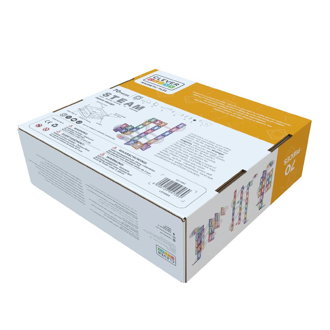 Cleverclixx, Klocki Magnetyczne Ball Run Creative Pack Pastel  70 El.