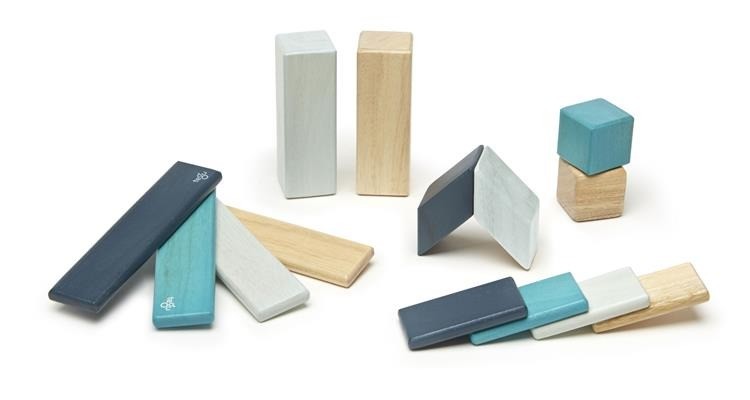 Tegu, Drewniane klocki magnetyczne CLASSICS zestaw 14szt Blues Tegu, Drewniane klocki magnetyczne CLASSICS zestaw 14szt Blues