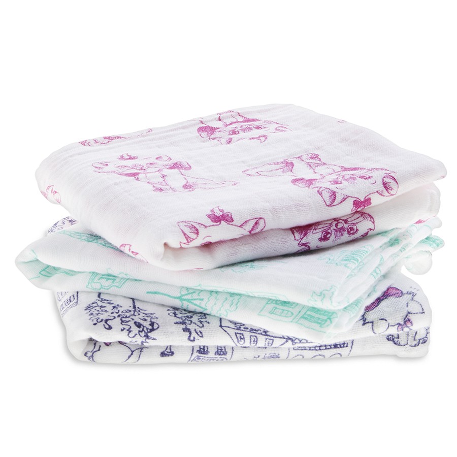 Aden & Anais, Zestaw 3 pieluszek 70x70 101 aristocats Aden & Anais, Zestaw 3 pieluszek 70x70 101 aristocats