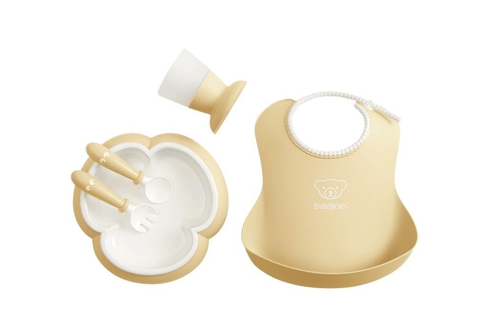 BABYBJORN, Zestaw obiadowy Powder Yellow