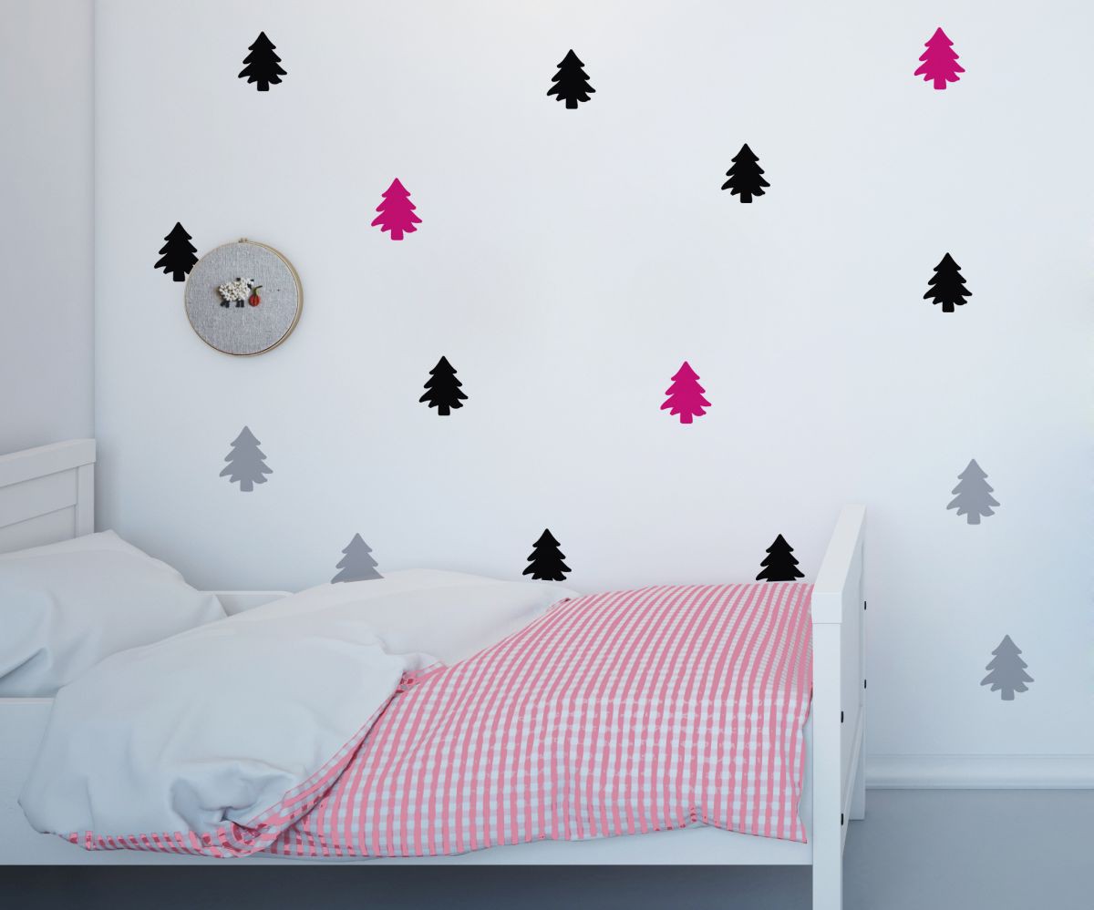 Naklejki ścienne choinki szare