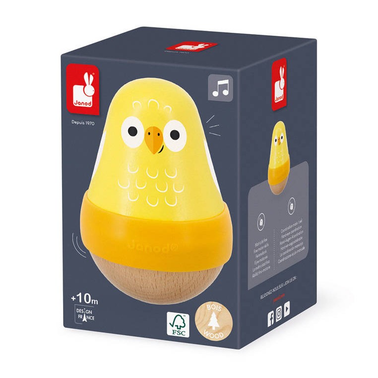 Janod, Drewniana wańka wstańka z dzwoneczkiem Ptaszek Tropik
