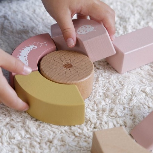 Little Dutch, Wózek z klockami Róż Flowers Little Dutch, Wózek z klockami Róż Flowers