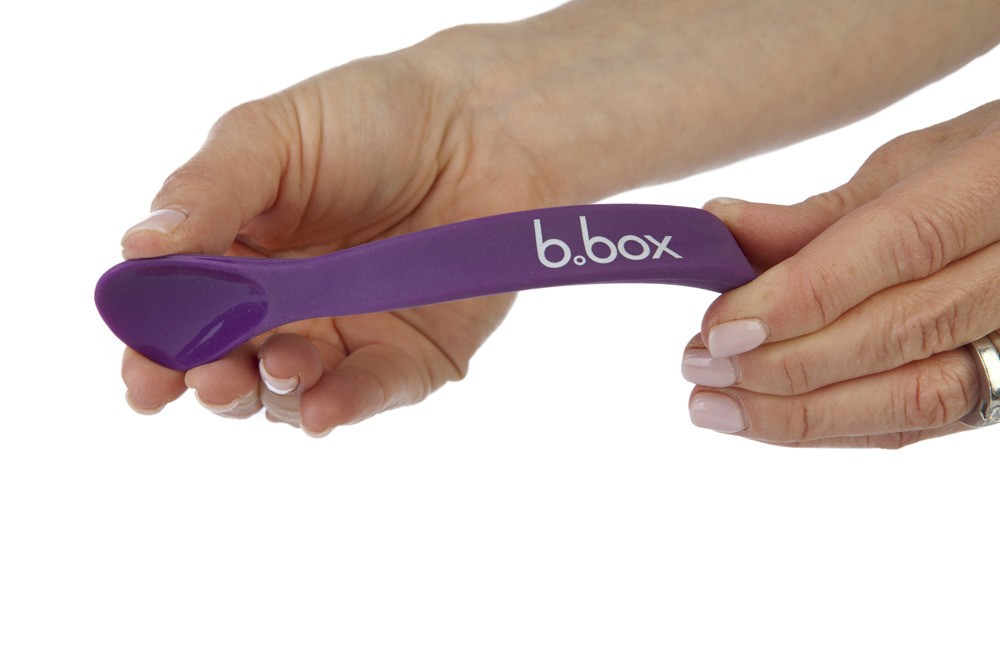 B.Box, Zestaw silikonowych łyżeczek 2 szt. różowo-fioletowy