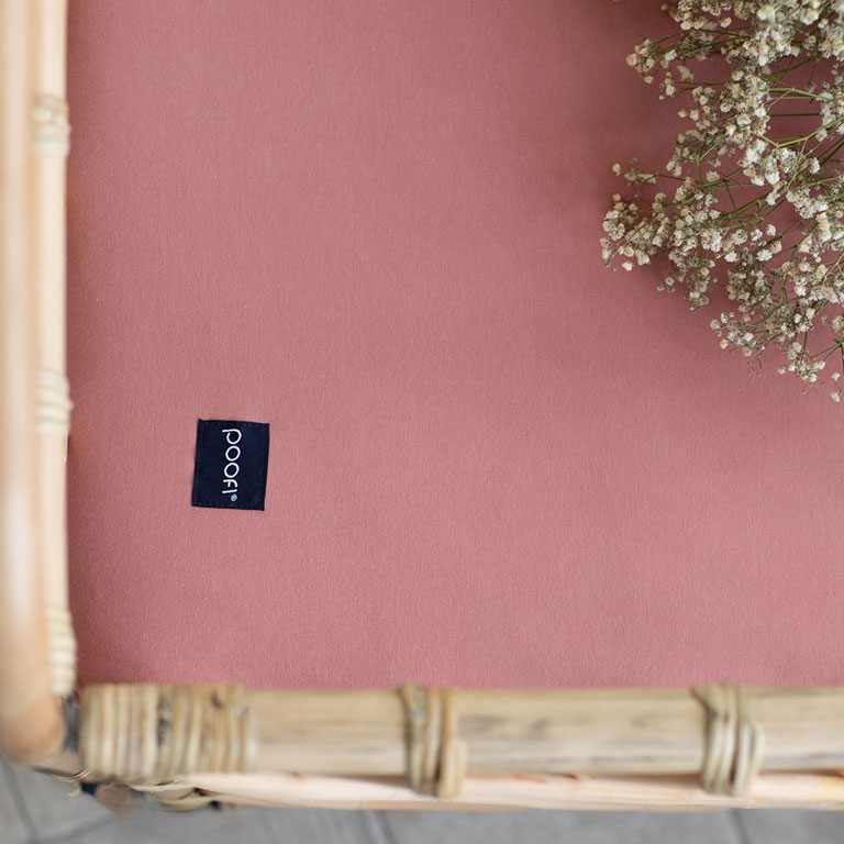 Poofi, Prześcieradło Organic&Color 70x140 - herbaciana róża